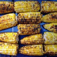 Grilled corn with Persian lime vinaigrette